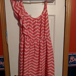 High low pink chevron dress